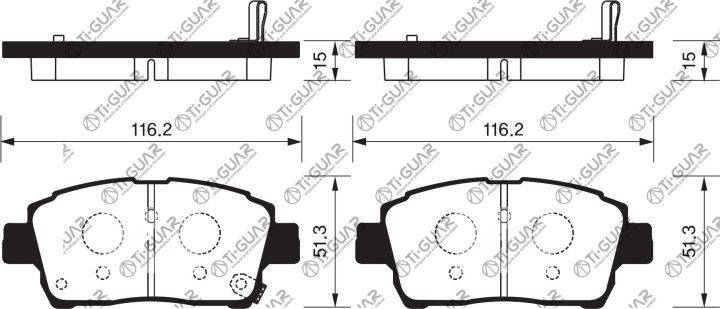 Тормозные колодки TG-713C/PF1472 (КЕРАМИКА)* Ti·GUAR